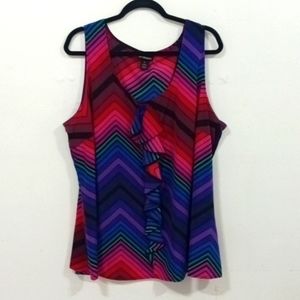 Colorful Chevron Patterned Women's Top